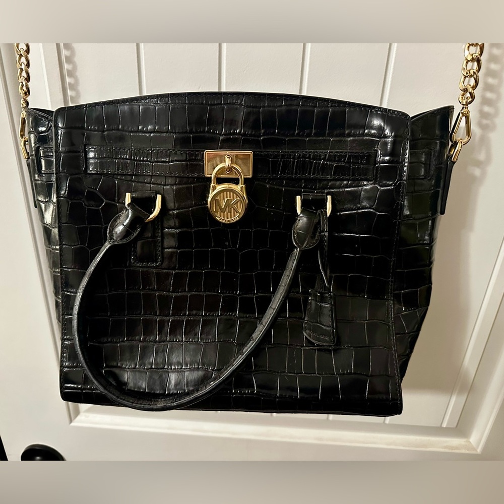 Michael Kors Shoulder Bag with Crocodile Embossed Leather - Picture 5 of 8